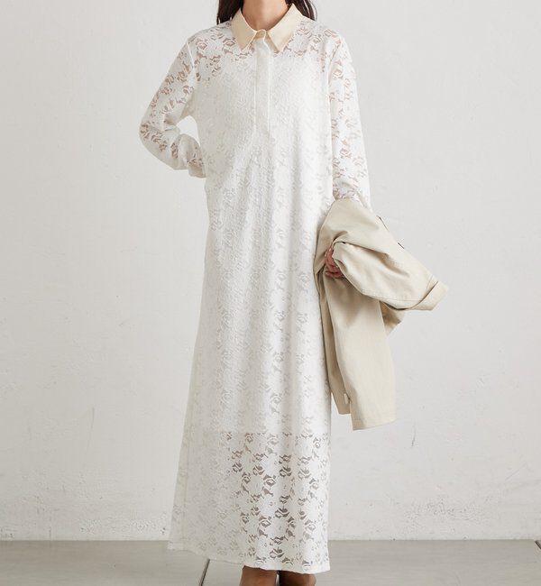  「襟付きレースワンピース」|ワンピース|