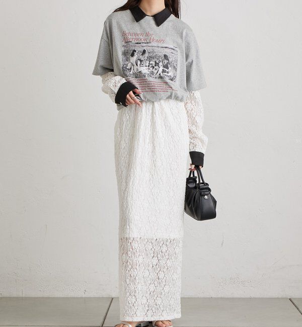  「襟付きレースワンピース」|ワンピース|