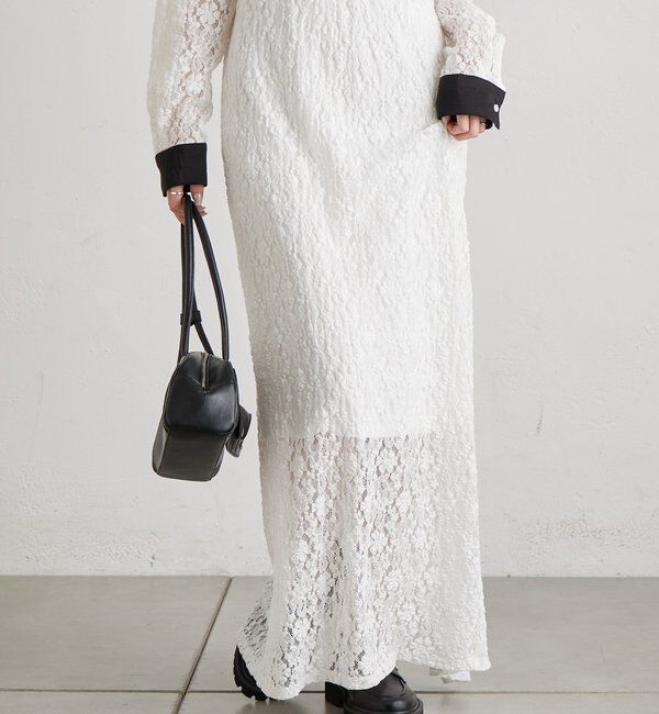  「襟付きレースワンピース」|ワンピース|