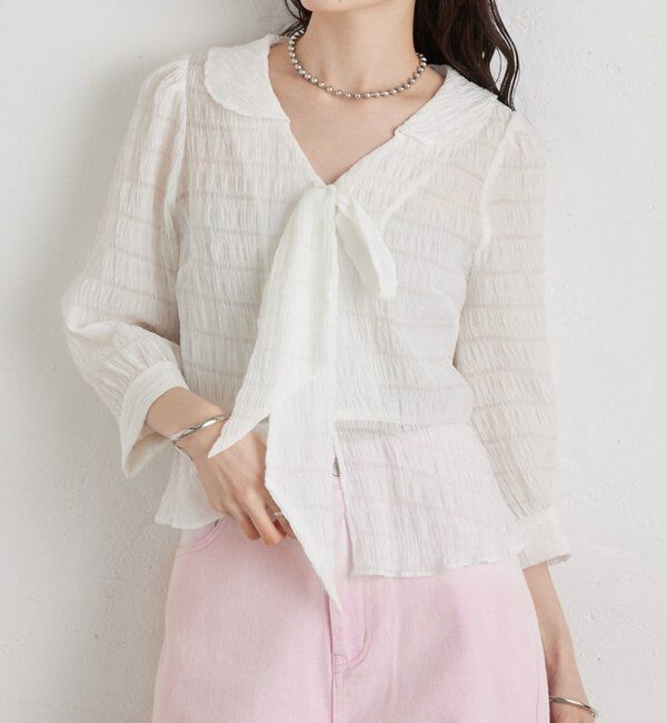  「マルチリボンブラウス」|シャツ・ブラウス|オフホワイト