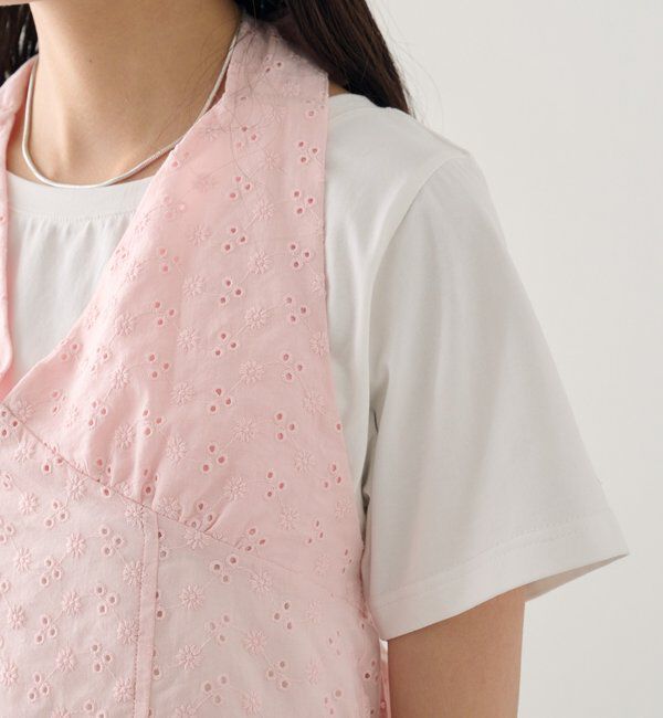  「コットン刺繍ホルターネック」|シャツ・ブラウス|