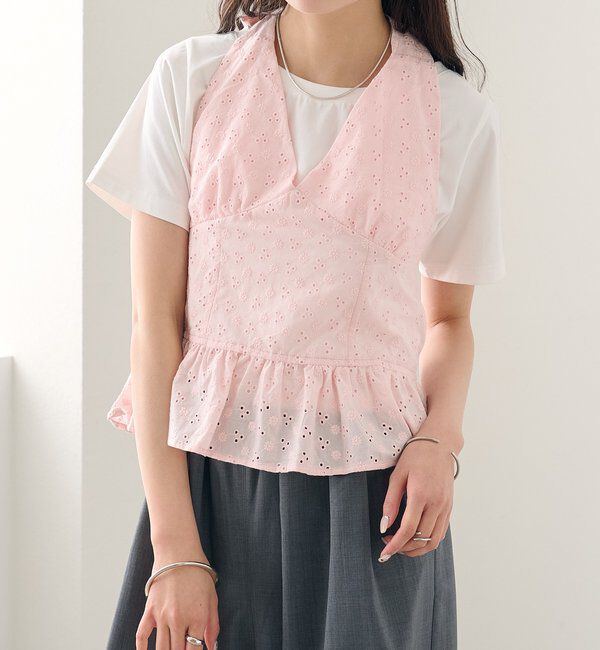  「コットン刺繍ホルターネック」|シャツ・ブラウス|