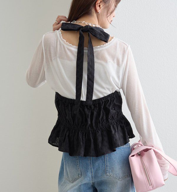  「コットン刺繍ホルターネック」|シャツ・ブラウス|