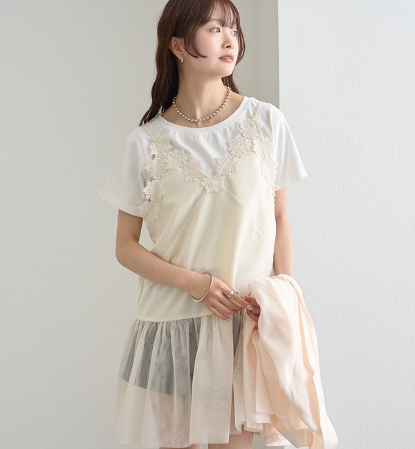  「裾チュールキャミチュニック」|シャツ・ブラウス|
