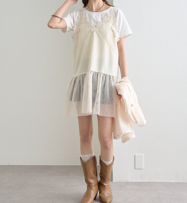  「裾チュールキャミチュニック」|シャツ・ブラウス|