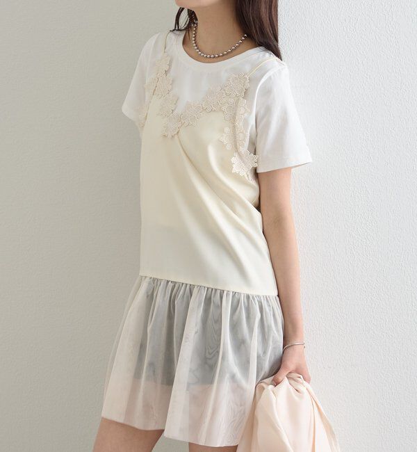  「裾チュールキャミチュニック」|シャツ・ブラウス|