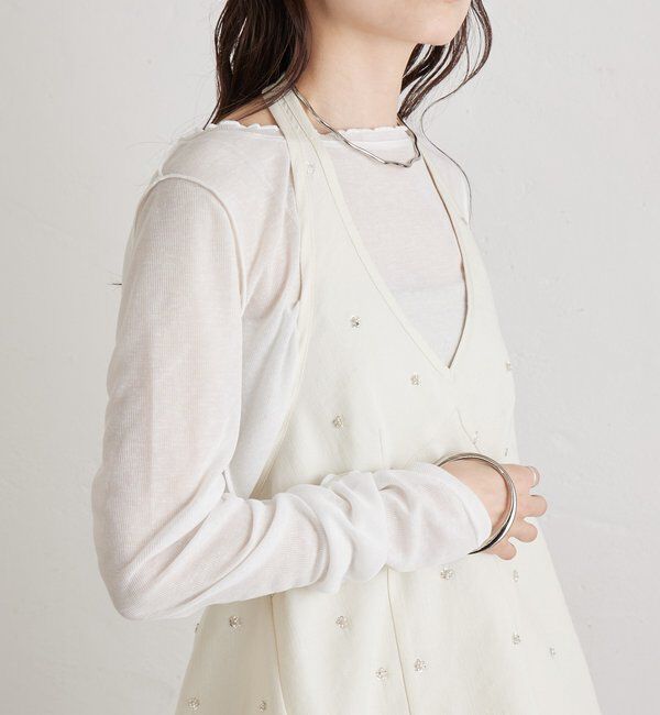  「ビジューフラワーホルタービスチェ」|シャツ・ブラウス|