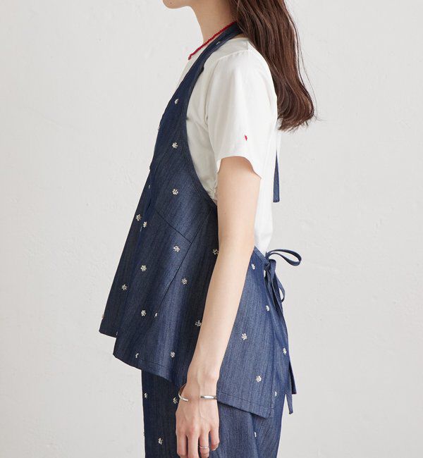  「ビジューフラワーホルタービスチェ」|シャツ・ブラウス|