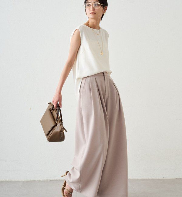  「ダブルジョーゼットノースリブラウス」|シャツ・ブラウス|