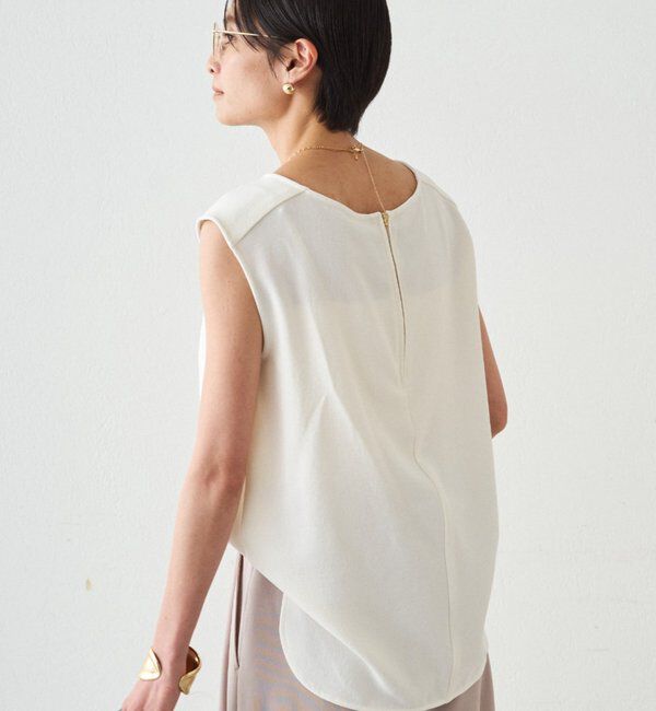  「ダブルジョーゼットノースリブラウス」|シャツ・ブラウス|