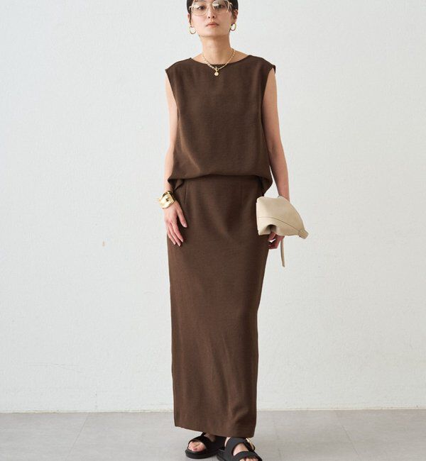  「ダブルジョーゼットノースリブラウス」|シャツ・ブラウス|