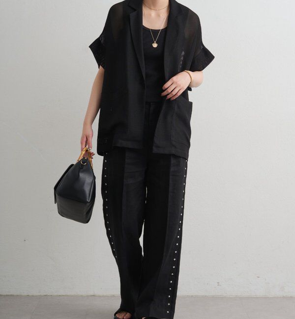  「リネンスタッズパンツ」|チノ|