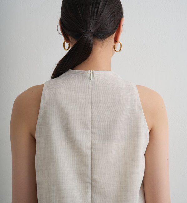  「麻調ドレープブラウス」|シャツ・ブラウス|