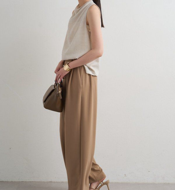  「麻調ドレープブラウス」|シャツ・ブラウス|