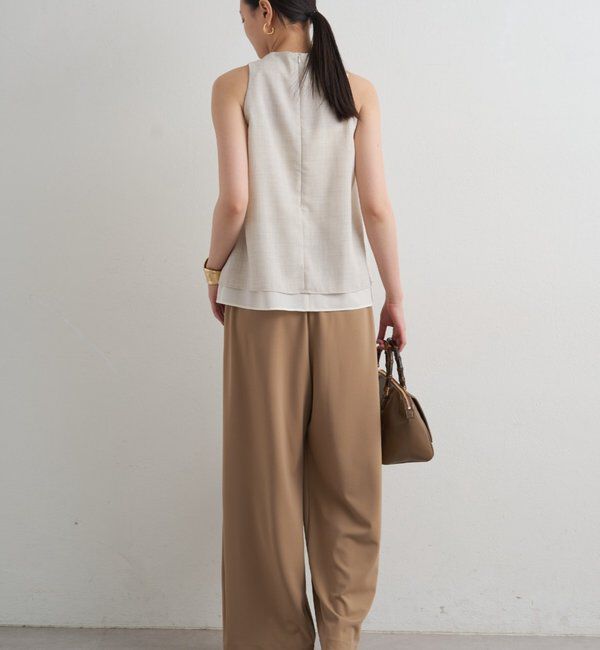  「麻調ドレープブラウス」|シャツ・ブラウス|