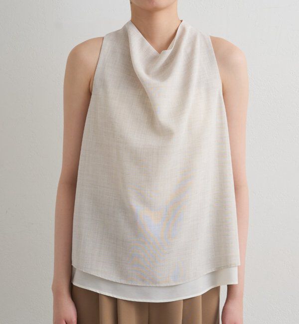  「麻調ドレープブラウス」|シャツ・ブラウス|