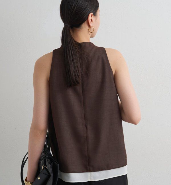  「麻調ドレープブラウス」|シャツ・ブラウス|