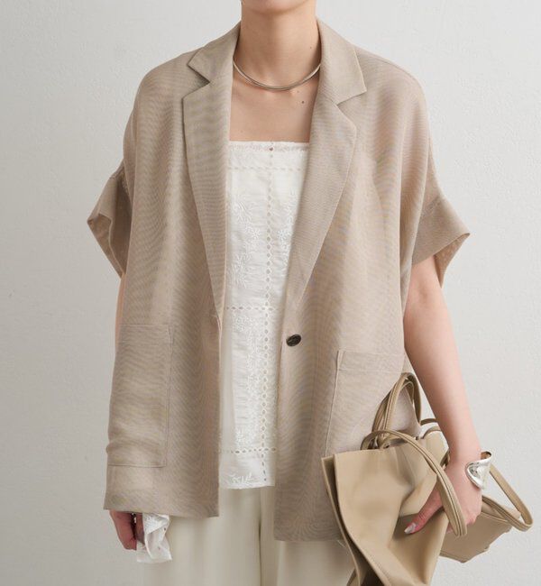  「半袖メッシュジャケット」|テーラードジャケット|