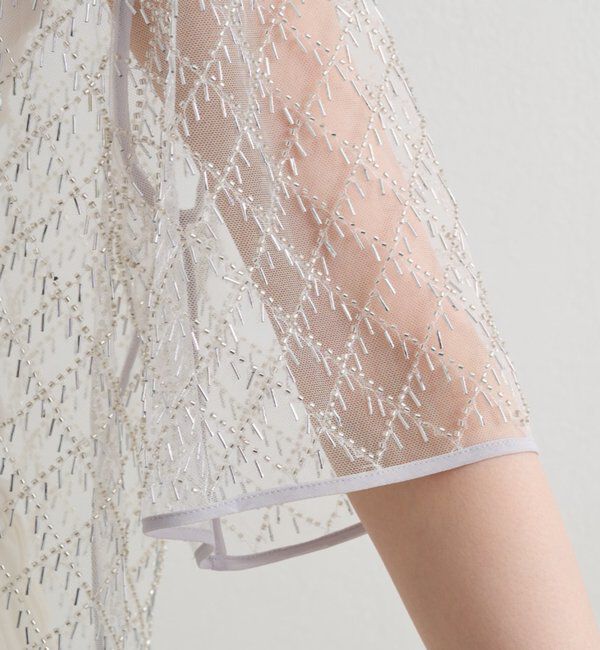  「ビーズシアーハーフスリーブブラウス」|シャツ・ブラウス|