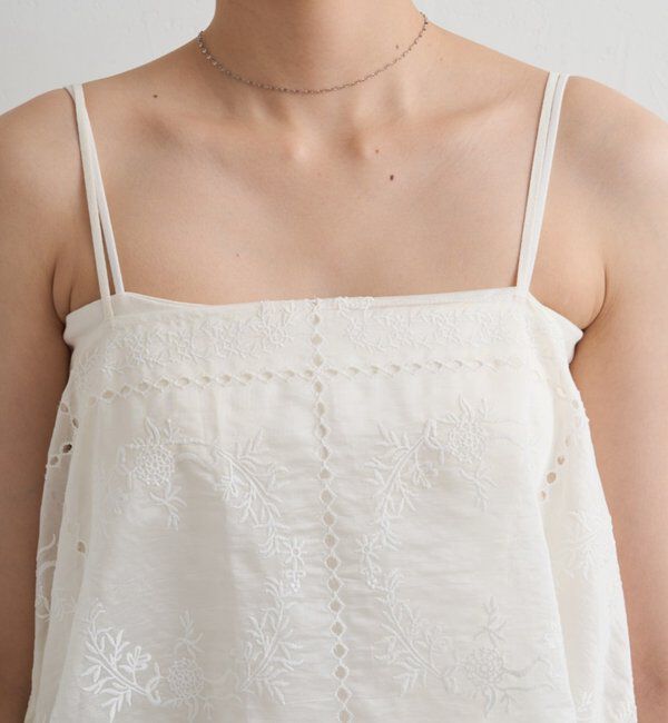  「2WAYパネルレース刺繍キャミ」|シャツ・ブラウス|