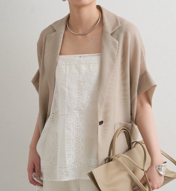  「2WAYパネルレース刺繍キャミ」|シャツ・ブラウス|