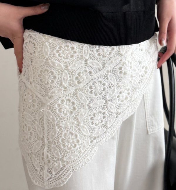  「【GALENA/ガレナ】コットンレーススカーフ」|マフラー|