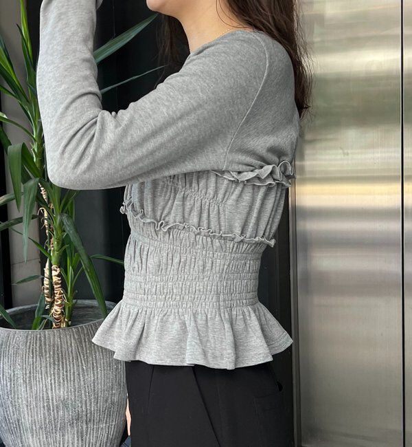  「【体感＋4℃】ベアシャーリング裏起毛トップス」|Tシャツ・カットソー|