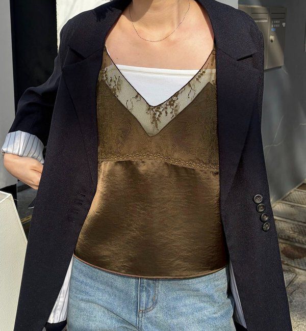  「〈C.L〉ヴィンテージサテンレースキャミ」|シャツ・ブラウス|