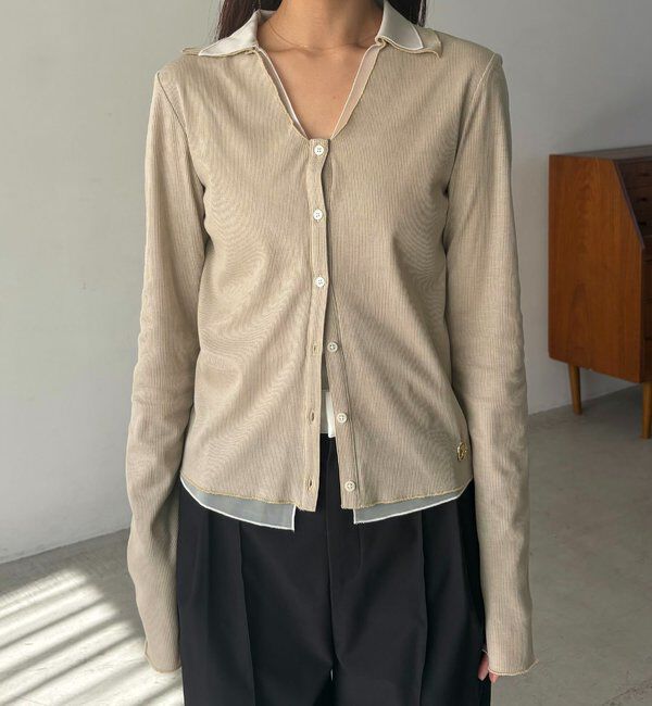  「【サスティナブル】〈C.L〉シアーレイヤードリブロンT」|Tシャツ・カットソー|