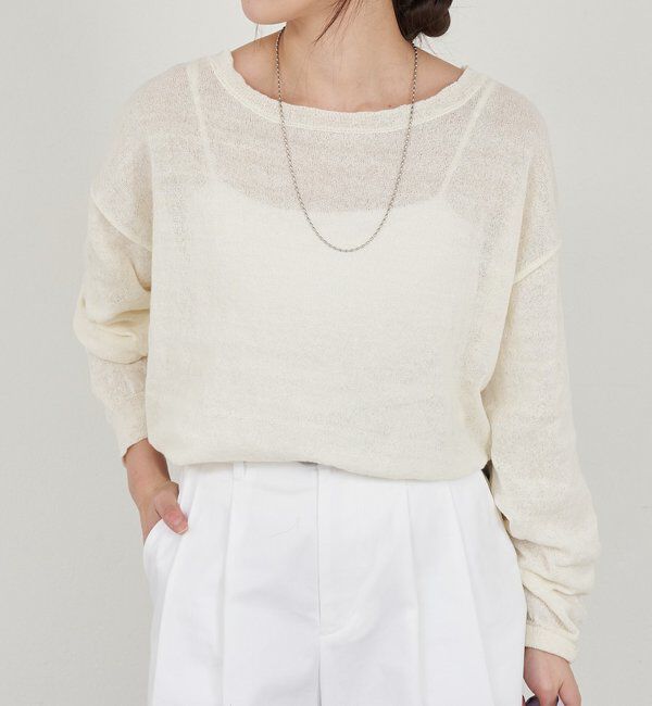  「シアーワイドニット」|ニット・セーター|オフホワイト