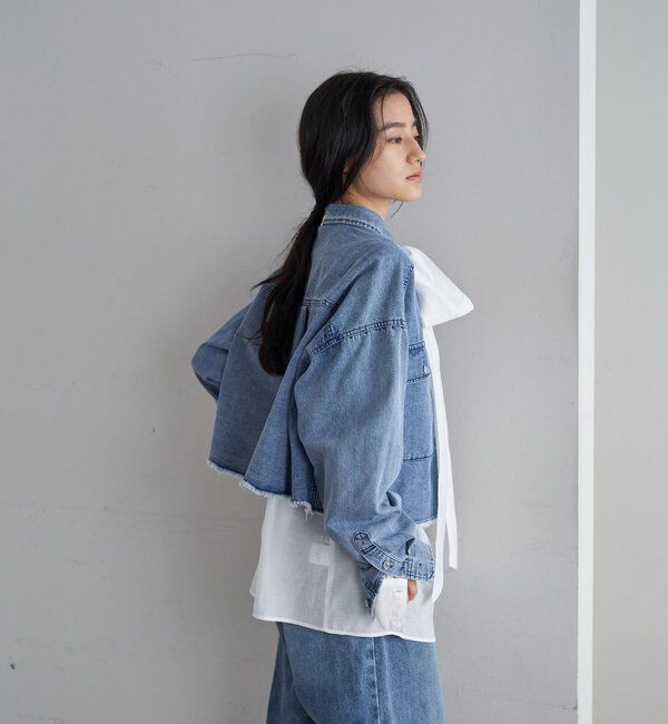  「【26SS予約】デニムオーバーショートシャツ」|シャツ・ブラウス|