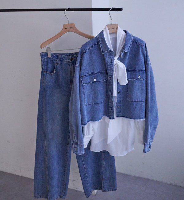  「【26SS予約】デニムオーバーショートシャツ」|シャツ・ブラウス|
