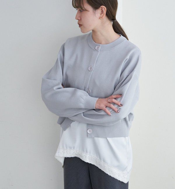  「【26SS予約】ソフトニットカーディガン」|カーディガン|グレー