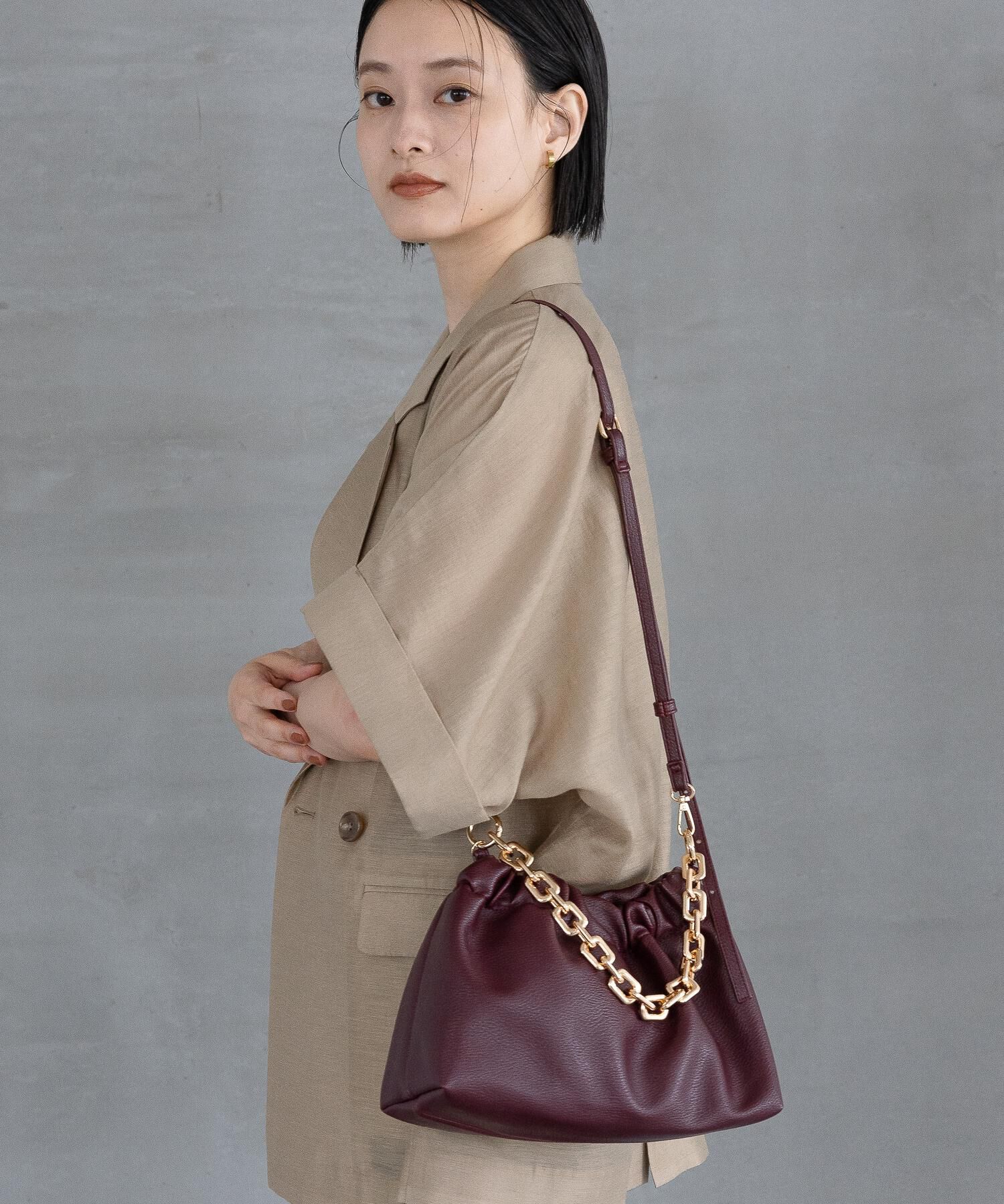 A part by 「チェーン2WAYBAG」|ショルダー・メッセンジャー|ボルドー