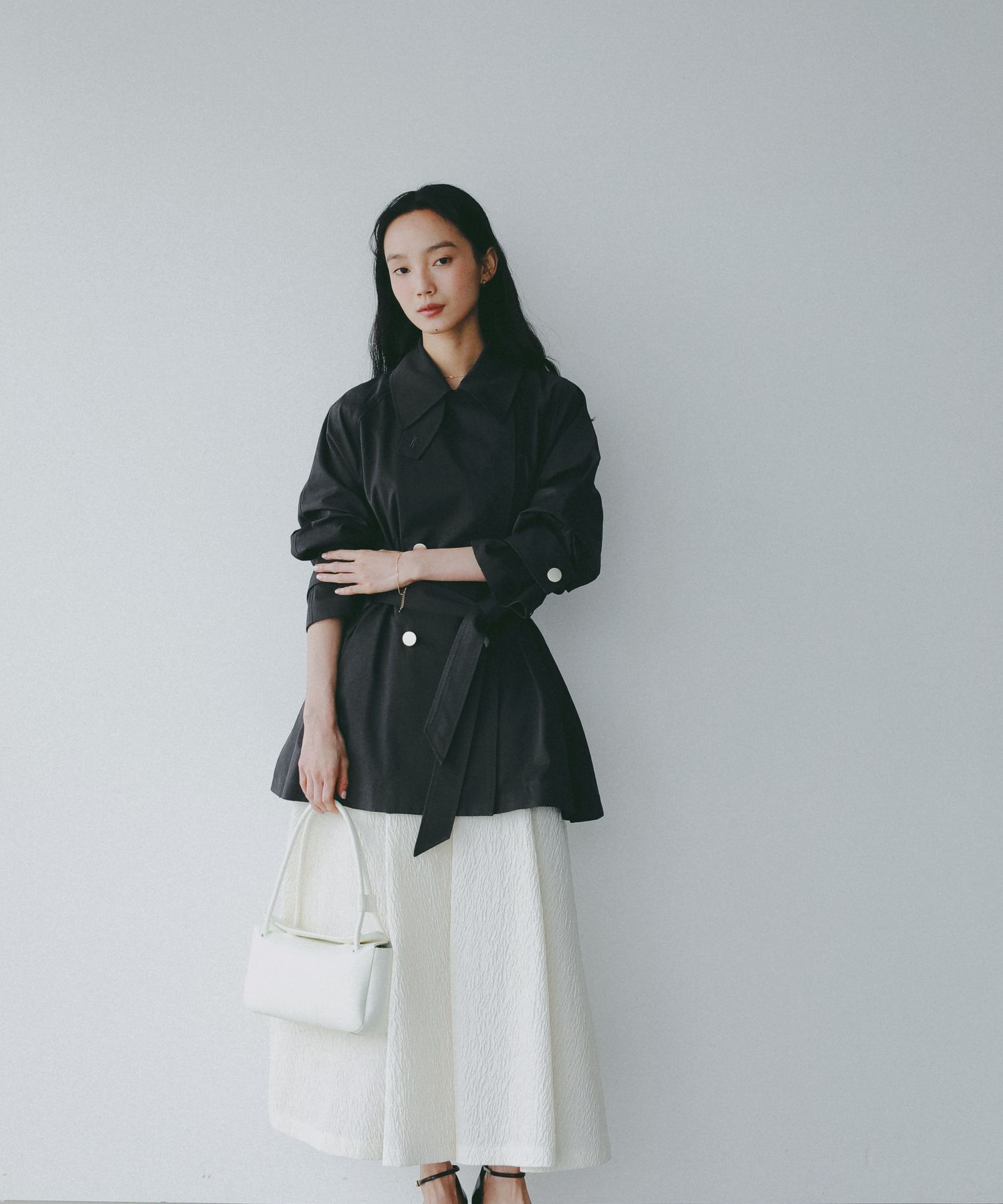 A part by 「 【Sサイズ展開】キンボタンミディトレンチ」|トレンチコート|