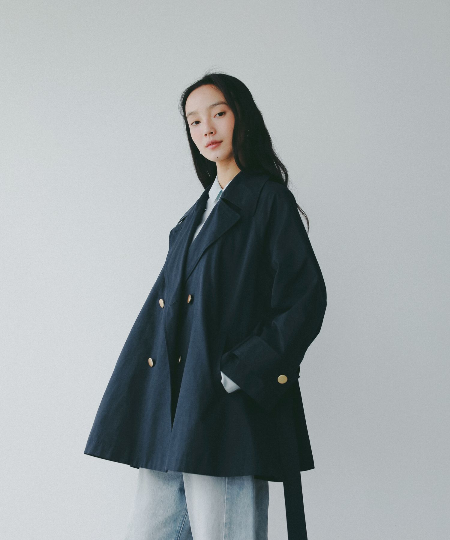 A part by 「 【Sサイズ展開】キンボタンミディトレンチ」|トレンチコート|