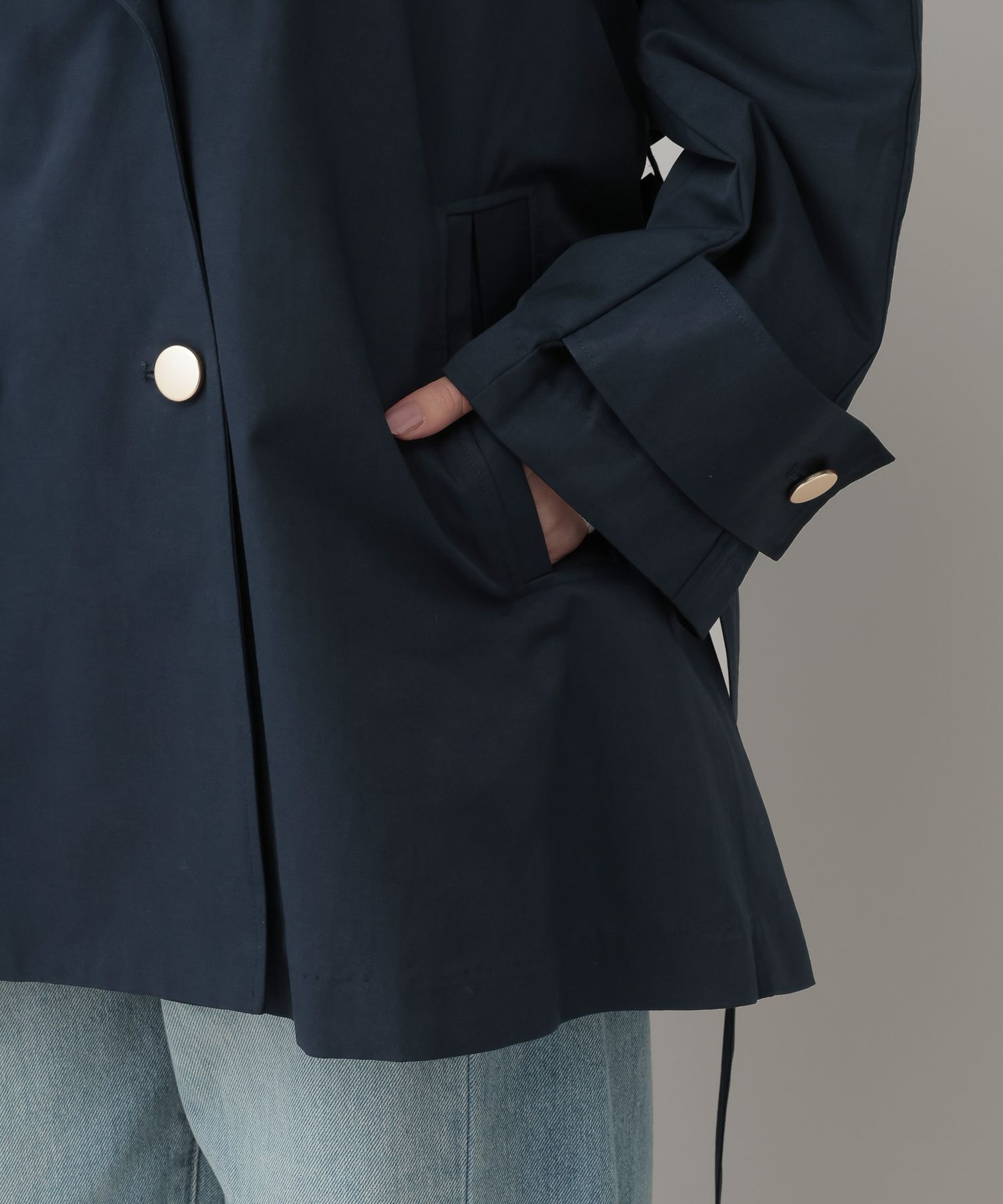 A part by 「 【Sサイズ展開】キンボタンミディトレンチ」|トレンチコート|