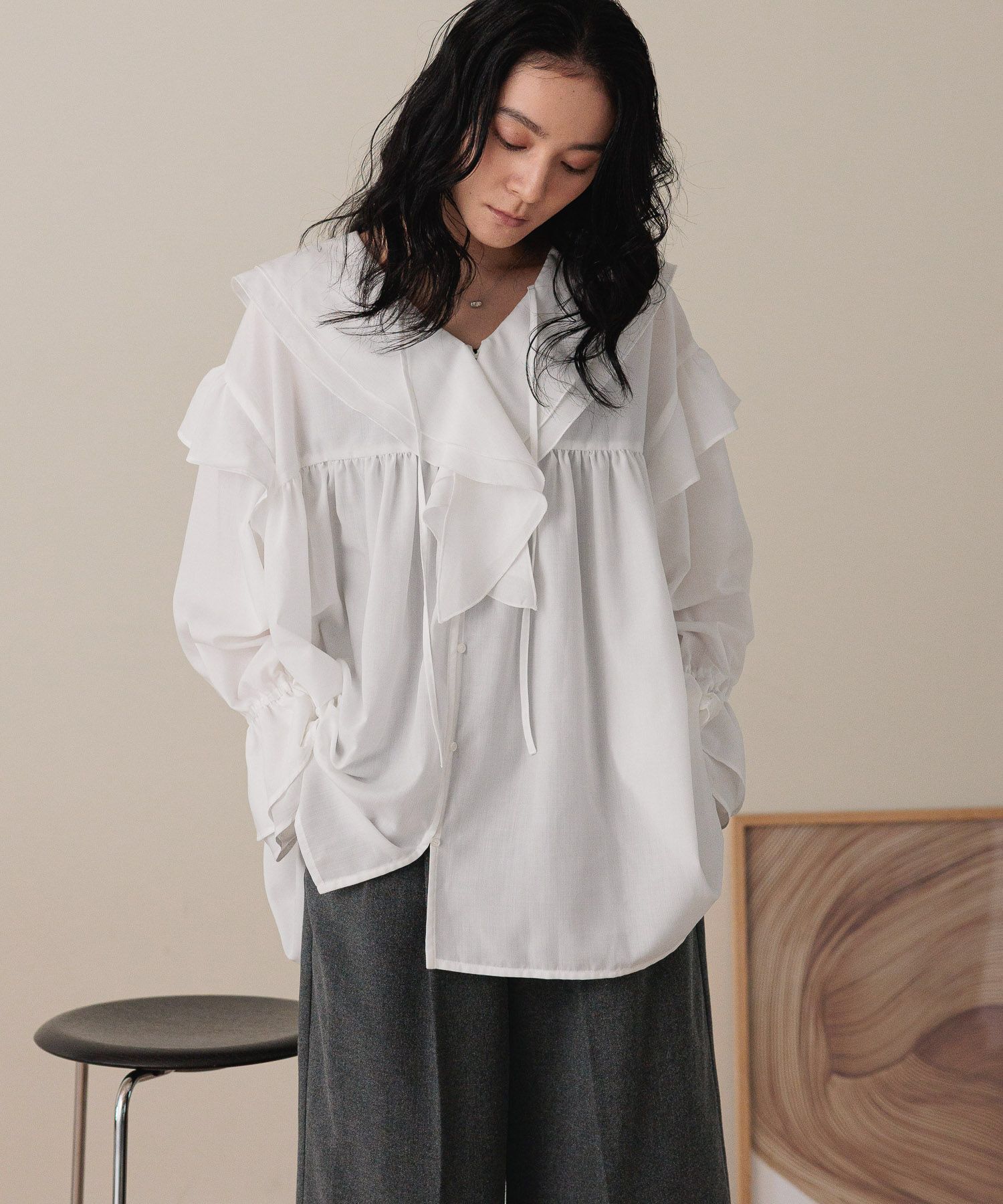 LOWRYS FARM「フリルチュニックブラウス」|シャツ・ブラウス|