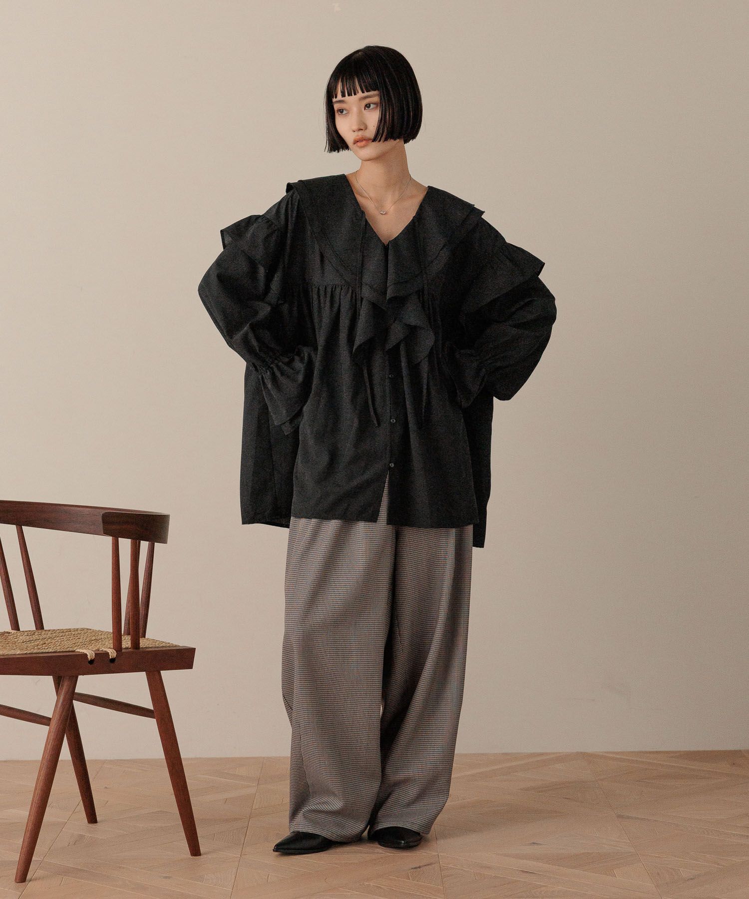 LOWRYS FARM「フリルチュニックブラウス」|シャツ・ブラウス|