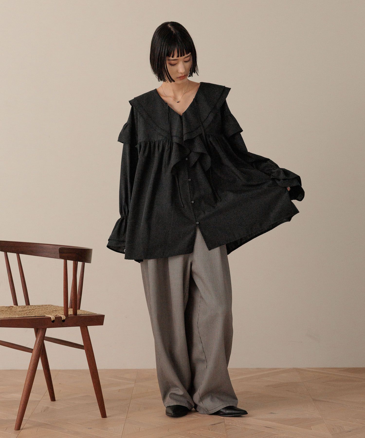 LOWRYS FARM「フリルチュニックブラウス」|シャツ・ブラウス|