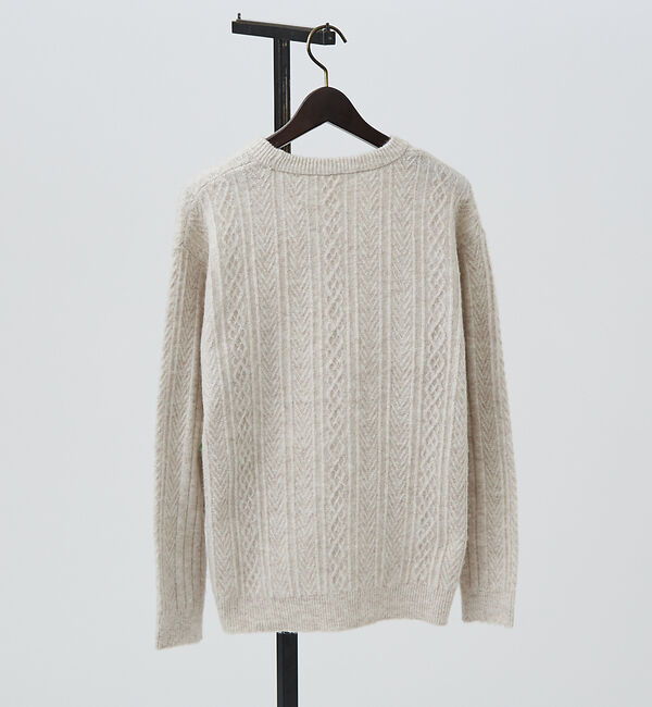 ABAHOUSE「シャギーアラン メランジ ニット / クルーネックプルオーバー」|ニット・セーター|