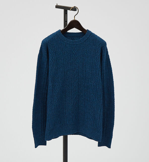 ABAHOUSE「シャギーアラン メランジ ニット / クルーネックプルオーバー」|ニット・セーター|