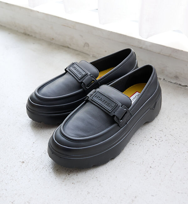 Rouge vif「【HUNTER/ハンター】リファインド エクスプローラー フラットフォーム ロー」|ローファー|