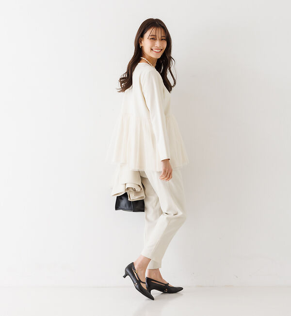 abahouse mavie「【エニデイカセット】チュールブラウス＆テーパードパンツ」|シャツ・ブラウス|