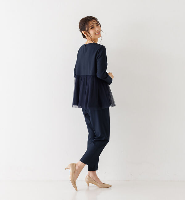 abahouse mavie「【エニデイカセット】チュールブラウス＆テーパードパンツ」|シャツ・ブラウス|