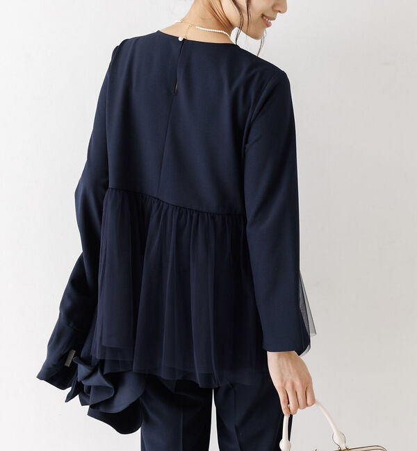 abahouse mavie「【エニデイカセット】チュールブラウス＆テーパードパンツ」|シャツ・ブラウス|