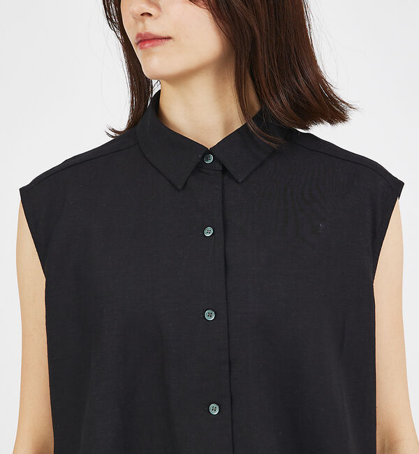 abahouse mavie「【セットアップ対応】レーヨンリネンノースリーブシャツ」|シャツ・ブラウス|