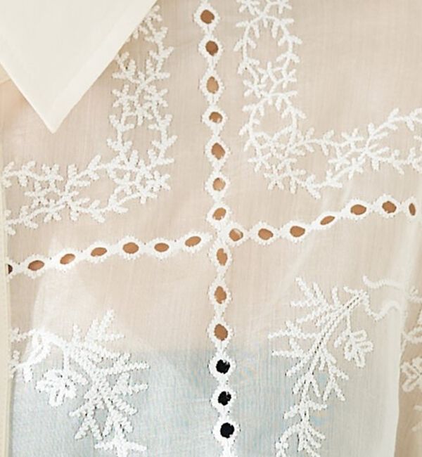 abahouse mavie「【シアー素材】総レースクレリックシャツ/春服/レイヤード/透け感/大人フェミニン」|シャツ・ブラウス|