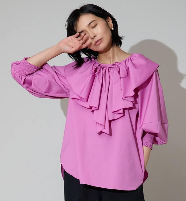 TIARA「マルチウェイフリルカラーブラウス」|シャツ・ブラウス|ピンク