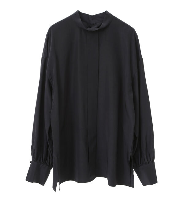 TIARA「ボリュームスリーブタックブラウス」|シャツ・ブラウス|ネイビー